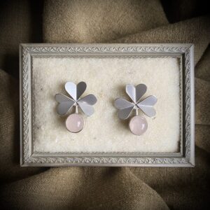 Kõrvarõngad 'Ristik' roosakvartsiga L