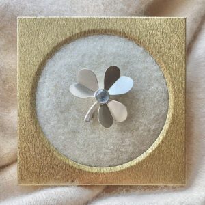 Akvamariiniga pross 'Ristik' suurus XL